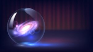 glass ball with universe inside